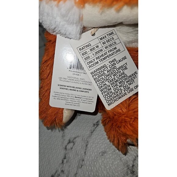 NWT Warmies Orange Fox Microwavable Soother Relaxer Baby Boy Girl 14” - Picture 6 of 6